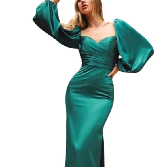 Ladivine 7482 Mother of the Bride Emerald Size 16 - Picture 1 of 10